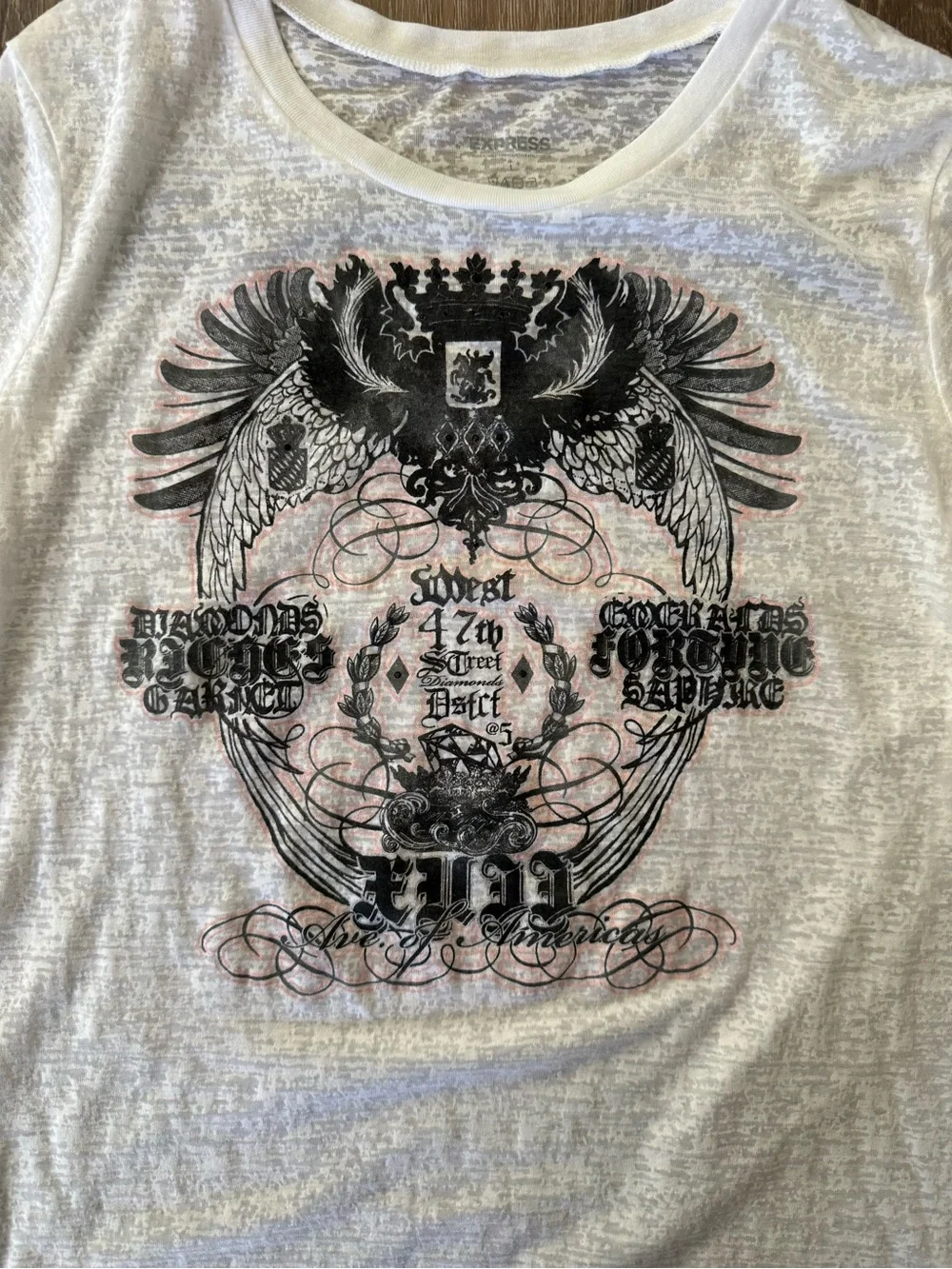 🖤 Express Burnout Graphic Tee | Women’s Size L | Y2K Grunge - Picture 4 of 5